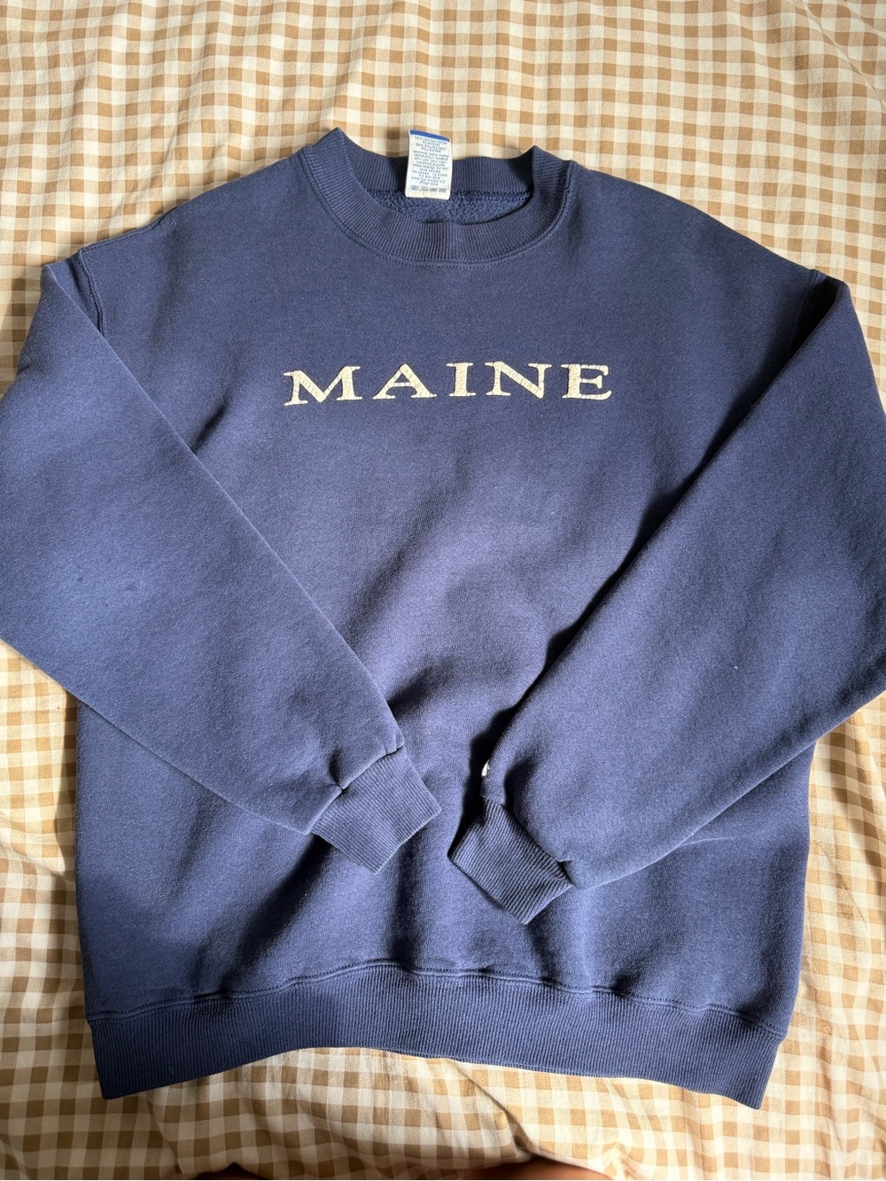 Champion Navy Crewneck Sweatshirt with MAINE Logo